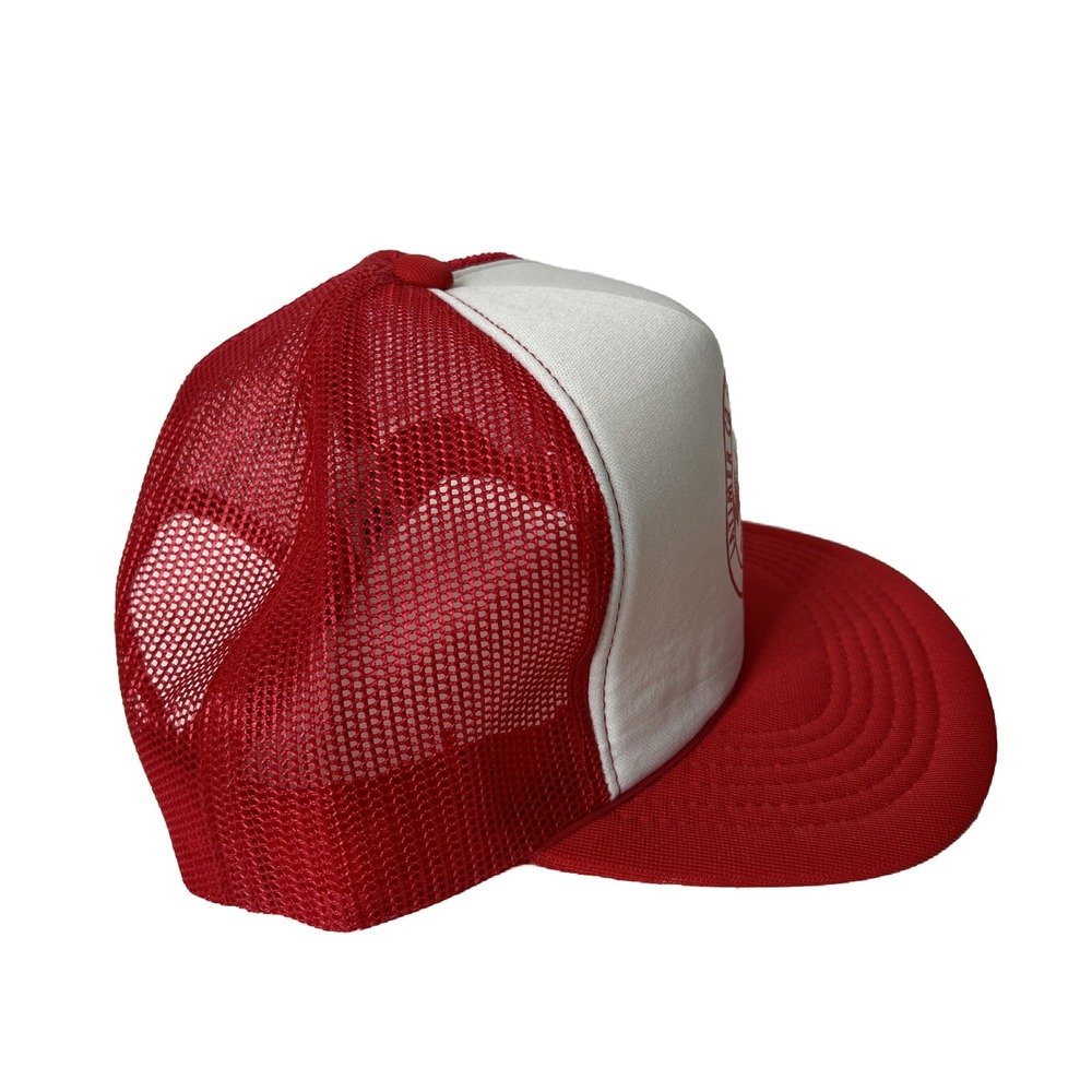 VTG Red & White Latimer County Sportsman Club Trucker Hat Snap Back Headwear Cap - Picture 4 of 6